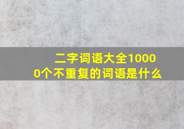 二字词语大全10000个不重复的词语是什么