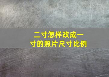 二寸怎样改成一寸的照片尺寸比例