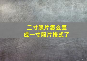 二寸照片怎么变成一寸照片格式了