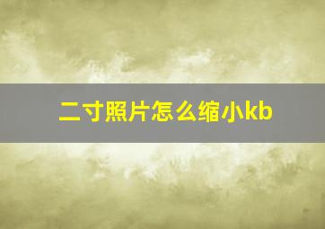 二寸照片怎么缩小kb