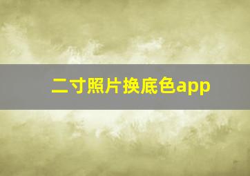 二寸照片换底色app