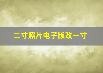 二寸照片电子版改一寸