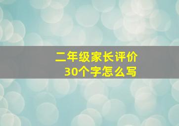 二年级家长评价30个字怎么写