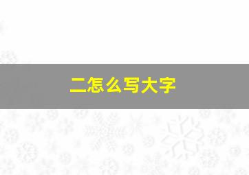 二怎么写大字