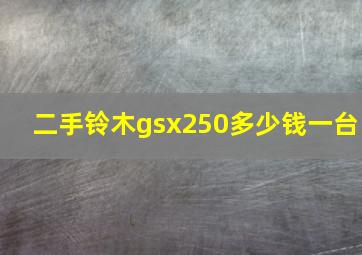 二手铃木gsx250多少钱一台