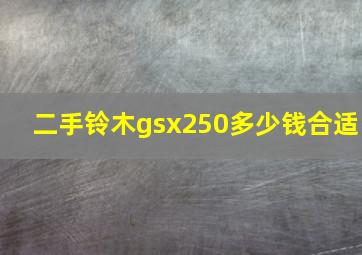 二手铃木gsx250多少钱合适