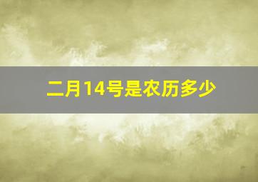 二月14号是农历多少