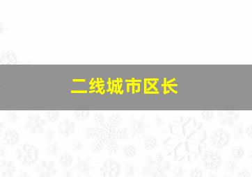 二线城市区长