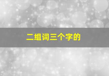 二组词三个字的