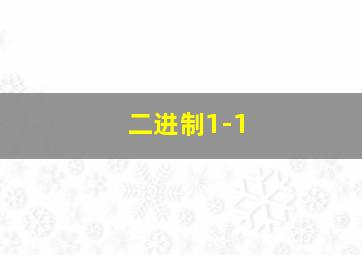 二进制1-1