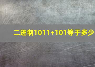 二进制1011+101等于多少