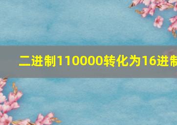 二进制110000转化为16进制