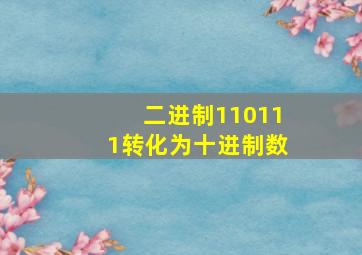 二进制110111转化为十进制数