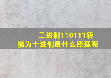 二进制110111转换为十进制是什么原理呢