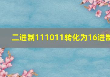 二进制111011转化为16进制