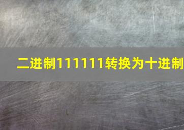 二进制111111转换为十进制