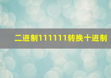 二进制111111转换十进制