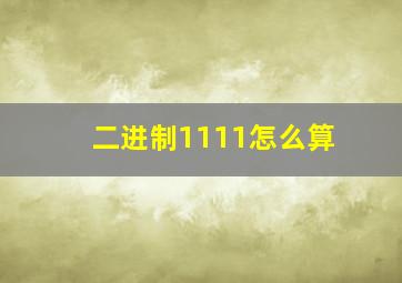 二进制1111怎么算