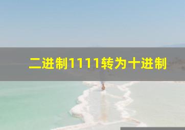 二进制1111转为十进制