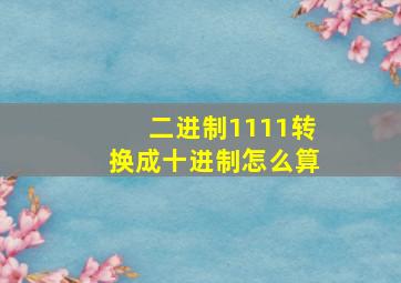 二进制1111转换成十进制怎么算