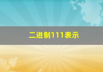 二进制111表示