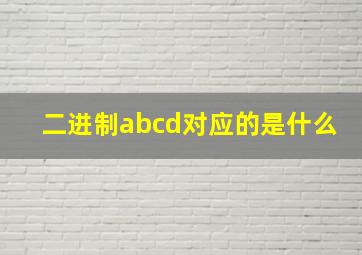 二进制abcd对应的是什么