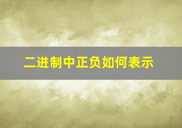 二进制中正负如何表示