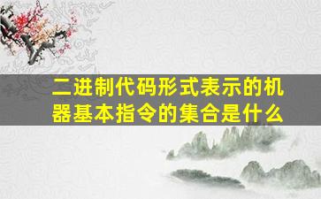 二进制代码形式表示的机器基本指令的集合是什么