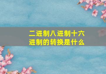 二进制八进制十六进制的转换是什么