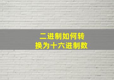 二进制如何转换为十六进制数