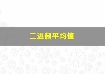 二进制平均值