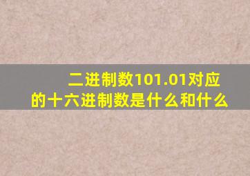 二进制数101.01对应的十六进制数是什么和什么