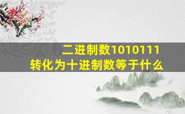 二进制数1010111转化为十进制数等于什么