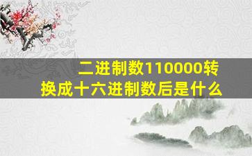 二进制数110000转换成十六进制数后是什么