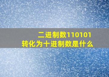 二进制数110101转化为十进制数是什么