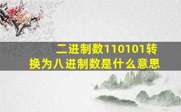 二进制数110101转换为八进制数是什么意思