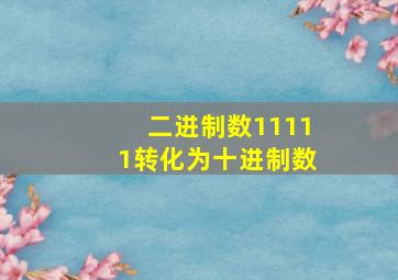 二进制数11111转化为十进制数