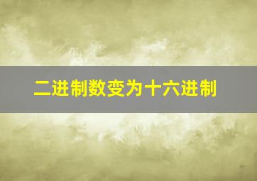 二进制数变为十六进制