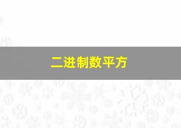 二进制数平方