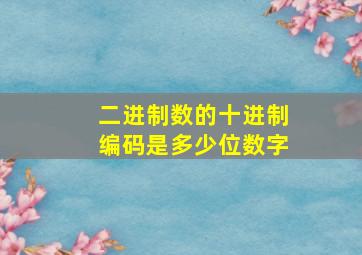 二进制数的十进制编码是多少位数字