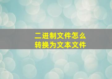 二进制文件怎么转换为文本文件