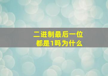 二进制最后一位都是1吗为什么