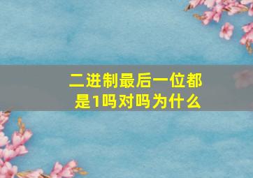 二进制最后一位都是1吗对吗为什么