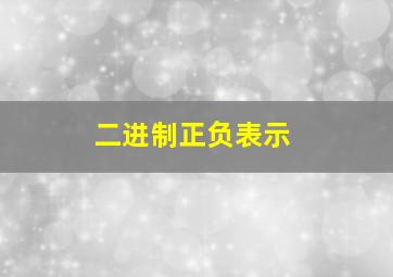 二进制正负表示