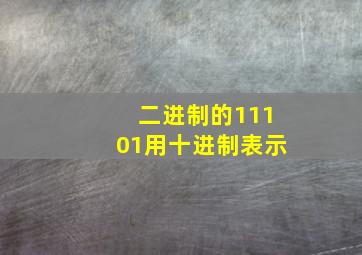 二进制的11101用十进制表示