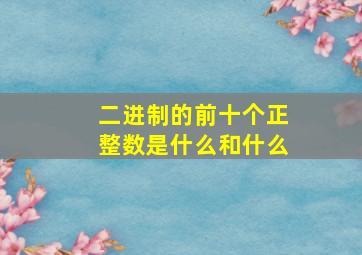 二进制的前十个正整数是什么和什么