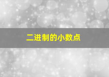 二进制的小数点