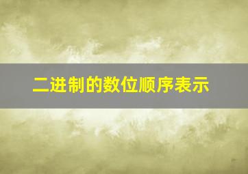 二进制的数位顺序表示