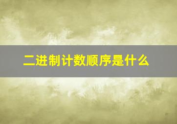 二进制计数顺序是什么