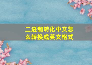 二进制转化中文怎么转换成英文格式